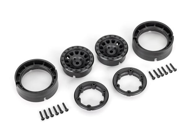 Traxxas 9781 Wheels 1.0' Method Race Wheels 105 Beadlock (black beadlock) (2) (8150707437805)