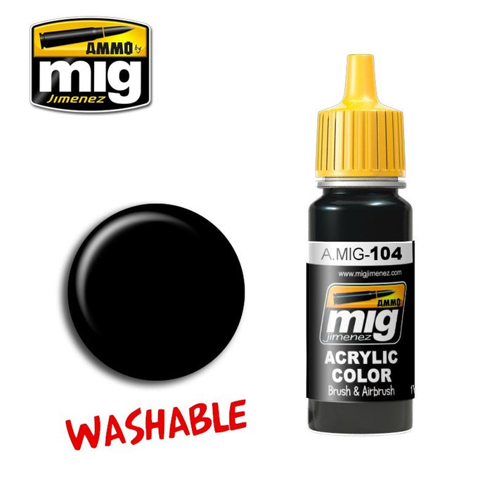 AMMO by Mig Jimenez A.MIG-0104 WASHABLE BLACK (1885156573233)