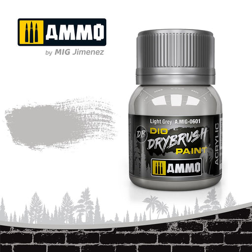 AMMO of Mig Jimenez A.MIG-0601 Drybrush Light Grey (6548861288497)