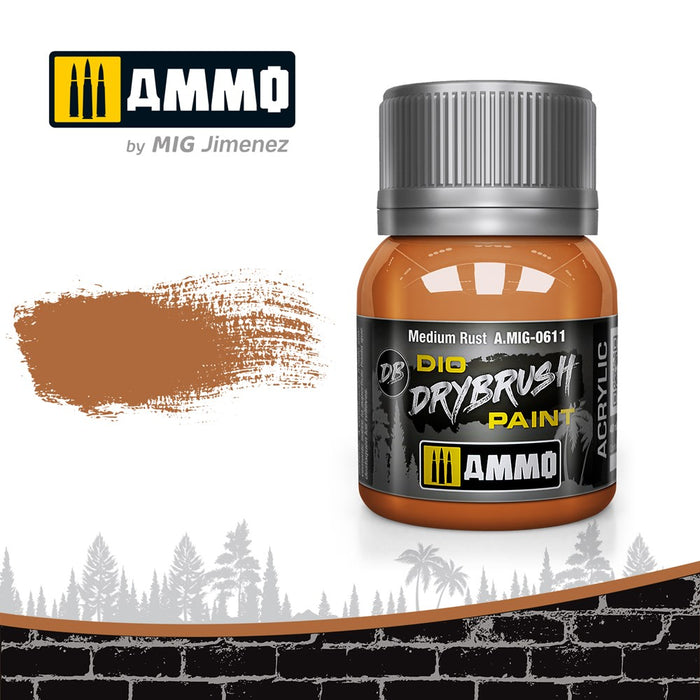 AMMO of Mig Jimenez A.MIG-0611 Drybrush Medium Rust (6548861648945)