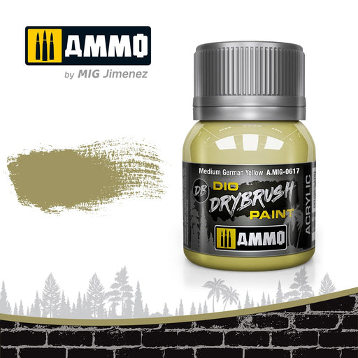 AMMO of Mig Jimenez A.MIG-0617 Drybrush Medium German Yellow (6548861878321)