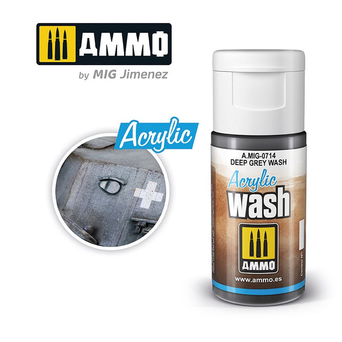 AMMO by Mig Jimenez 0714 Acrylic Filter Deep Grey Wash (6660655710257)