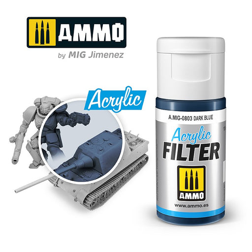 AMMO by Mig Jimenez 0803 Acrylic Filter Dark Blue (6660653908017)