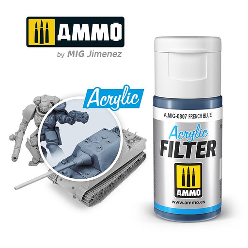 AMMO by Mig Jimenez 0807 Acrylic Filter French Blue (6660654104625)