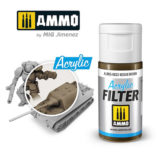 AMMO by Mig Jimenez 0823 Acrylic Filter Medium Brown (6660654825521)