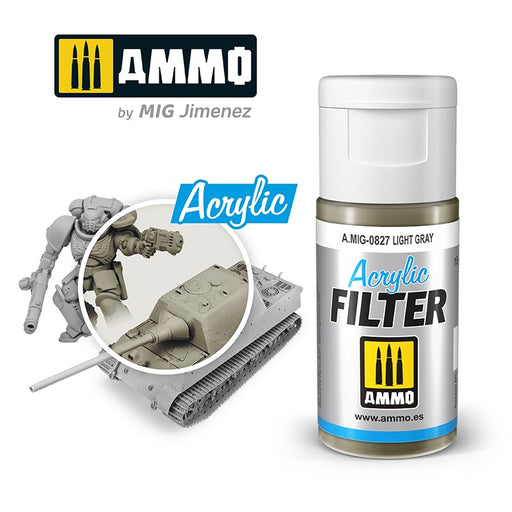 AMMO by Mig Jimenez 0827 Acrylic Filter Light Gray - Hobby City NZ