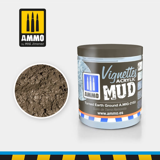 AMMO by Mig Jimenez A.MIG-2153 TURNED EARTH GROUND (100ML) - VIGNETTES ACRYLIC MUD (8170397008109)