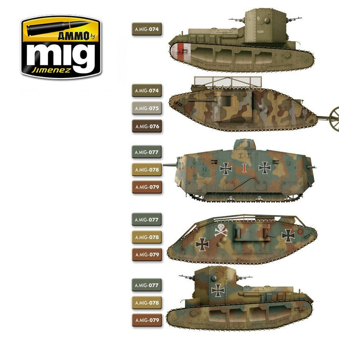 AMMO by Mig Jimenez A.MIG-7110 I WW & II WW FRENCH CAMOUFLAGE COLORS (1885193470001)