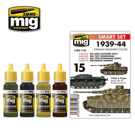 AMMO by Mig Jimenez A.MIG-7148 1939-1944 GERMAN STANDARD COLORS (8170390094061)