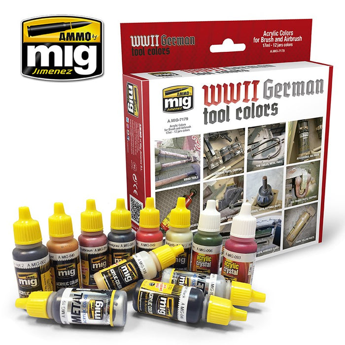 AMMO by Mig Jimenez A.MIG-7179 GERMAN TOOLS COLORS (8170390520045)