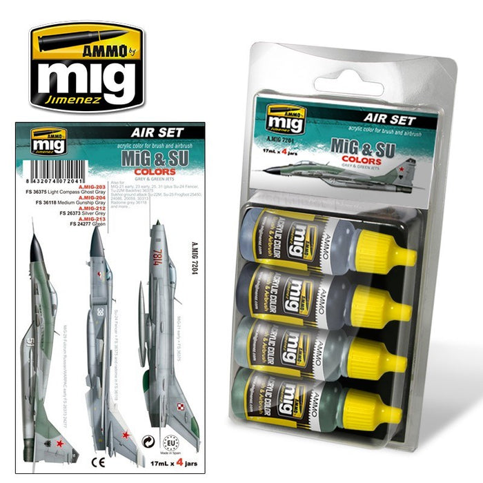 AMMO by Mig Jimenez A.MIG-7204 MiG & SU FIGHTERS GREYS (1885200318513)