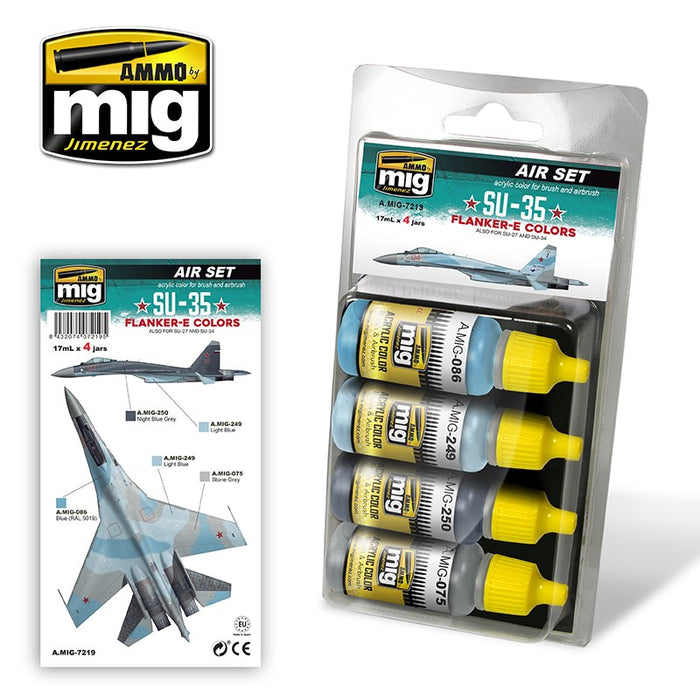 AMMO by Mig Jimenez A.MIG-7219 SU-35 FLANKER-E COLORS (8170391044333)