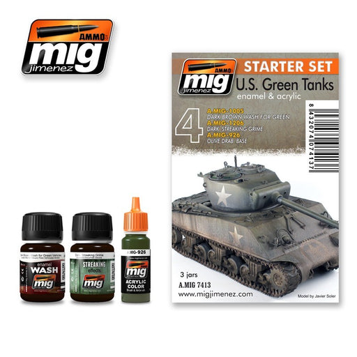 AMMO by Mig Jimenez A.MIG-7413 US GREEN VEHICLES SET (8170391437549)