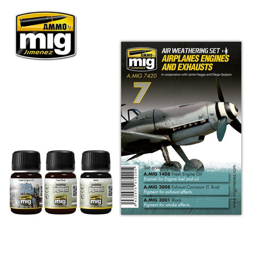 AMMO by Mig Jimenez A.MIG-7420 AIRPLANES ENGINES AND EXHAUSTS - Hobby City NZ (1885203497009)