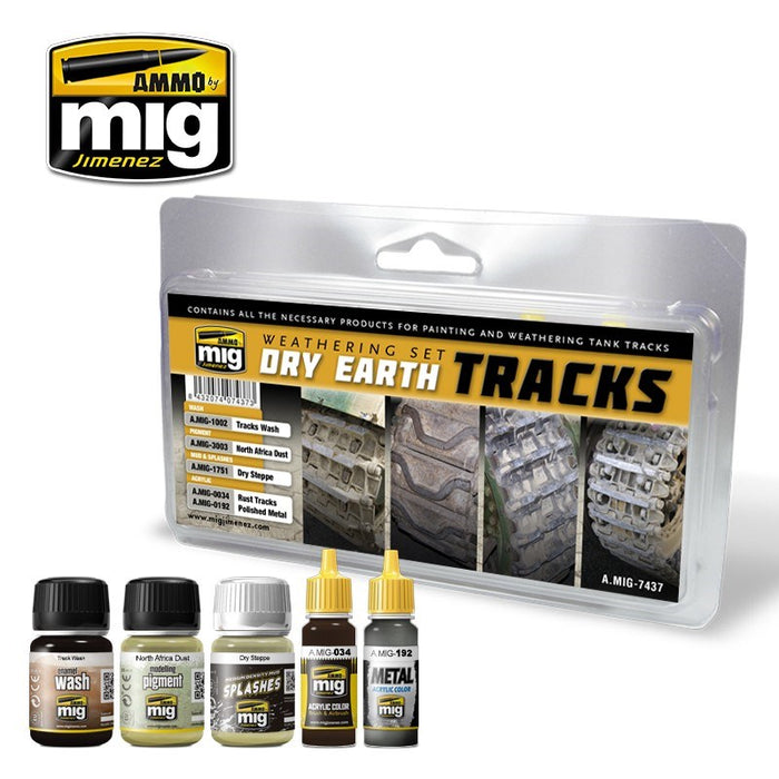 AMMO by Mig Jimenez A.MIG-7437 DRY EARTH TRACKS (1885205397553)