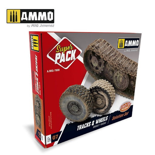 AMMO of Mig Jimenez A.MIG-7808 Super Pack: Tracks and Wheels Solution Set (6661680824369)