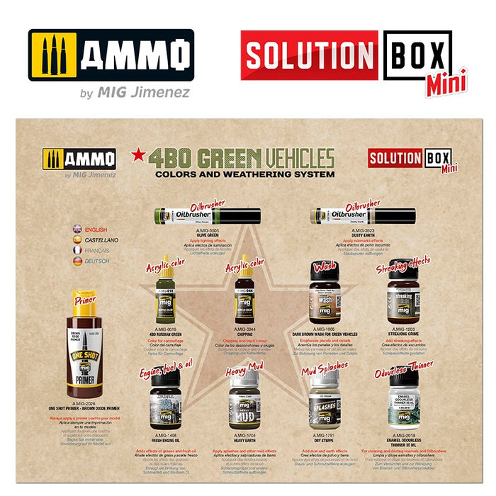 AMMO by Mig Jimenez A.MIG-7900 Solution Box MINI - 4BO Green Vehicles (8170395697389)