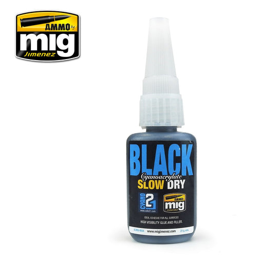 AMMO by Mig Jimenez A.MIG-8034  BLACK SLOW DRY CYANOACRYLATE (8170395107565)