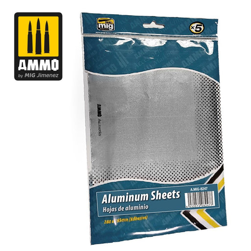 AMMO by Mig Jimenez A.MIG-8247 ADHESIVE ALUMINIUM SHEETS 280X195MM (5 PK) (8170397237485)