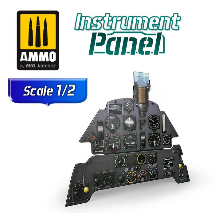 AMMO by Mig Jimenez A.MIG-8281 MESSERSCHMITT BF 109 E-3 - 1/2 SCALE INSTRUMENT PANEL (7674451230957)