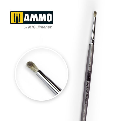 AMMO by Mig Jimenez A.MIG-8700 SIZE 2 AMMO DRYBRUSH TECHNICAL BRUSH (8872266203373)