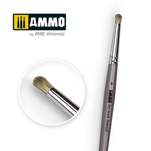 AMMO by Mig Jimenez A.MIG-8702 SIZE 6 AMMO DRYBRUSH TECHNICAL BRUSH (8170397565165)