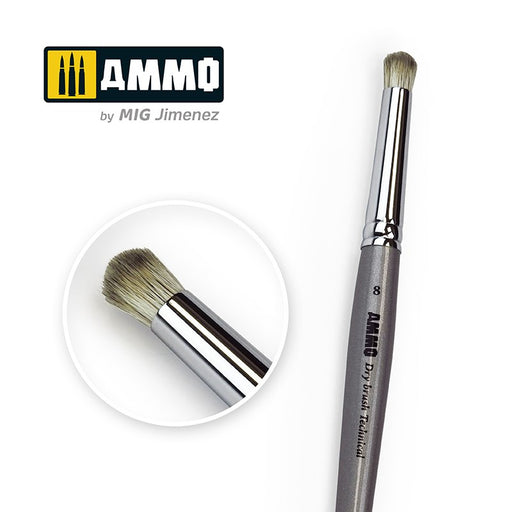 AMMO by Mig Jimenez A.MIG-8703 SIZE 8 AMMO DRYBRUSH TECHNICAL BRUSH (7674793361645)