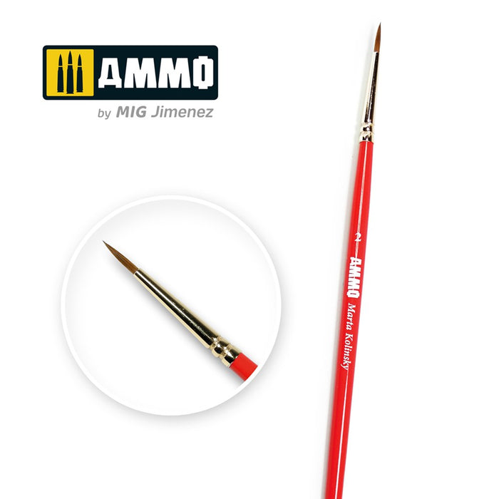 AMMO by Mig Jimenez A.MIG-8714 SIZE 2 AMMO MARTA KOLINSKY BRUSH (7674795720941)