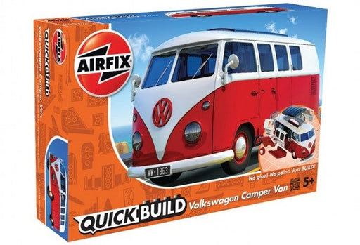 Airfix J6017 QUICK BUILD: Volkswagen Camper Van (Red) (4361732587569)