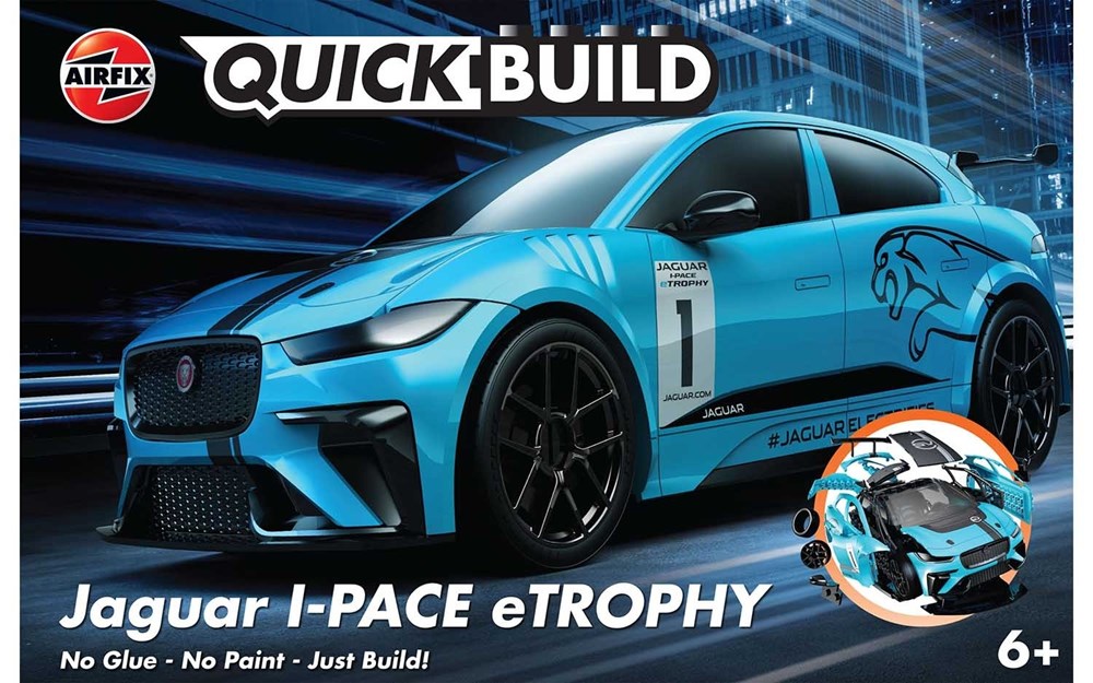 Airfix J6033 QUICK BUILD: Jaguar I-PACE eTROPHY (Blue) (4745801760817)