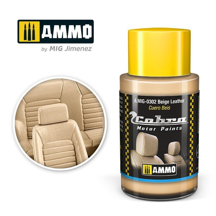 AMMO by Mig Jimenez A.MIG-0302 Cobra Motor Beige Leather Acrylic Paint (8469601255661)