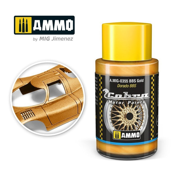 AMMO by Mig Jimenez A.MIG-0355 Cobra Motor BBS Gold Acrylic Paint (8469604663533)