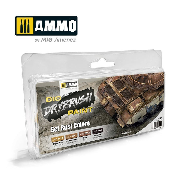 AMMO by Mig Jimenez A.MIG-7302 Drybrush Set Rust Colors (8470978265325)