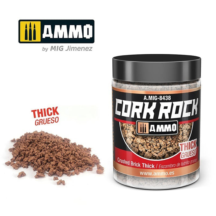 AMMO by Mig Jimenez A.MIG-8438 Terraform Cork Rock Crushed Brick Thick Jar 100ml - Hobby City NZ