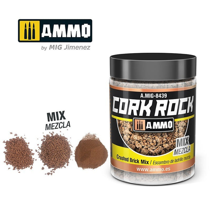 AMMO by Mig Jimenez A.MIG-8439 Terraform Cork Rock Crushed Brick Mix Jar 100ml - Hobby City NZ