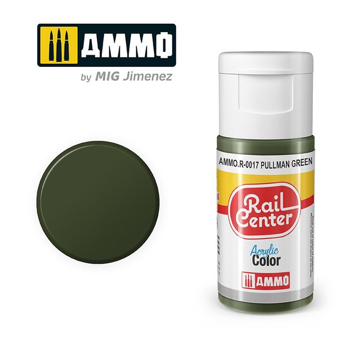 AMMO by Mig Jimenez AMMO.R-0017 Rail Center Pullman Green Acrylic Paint (8470983770349)