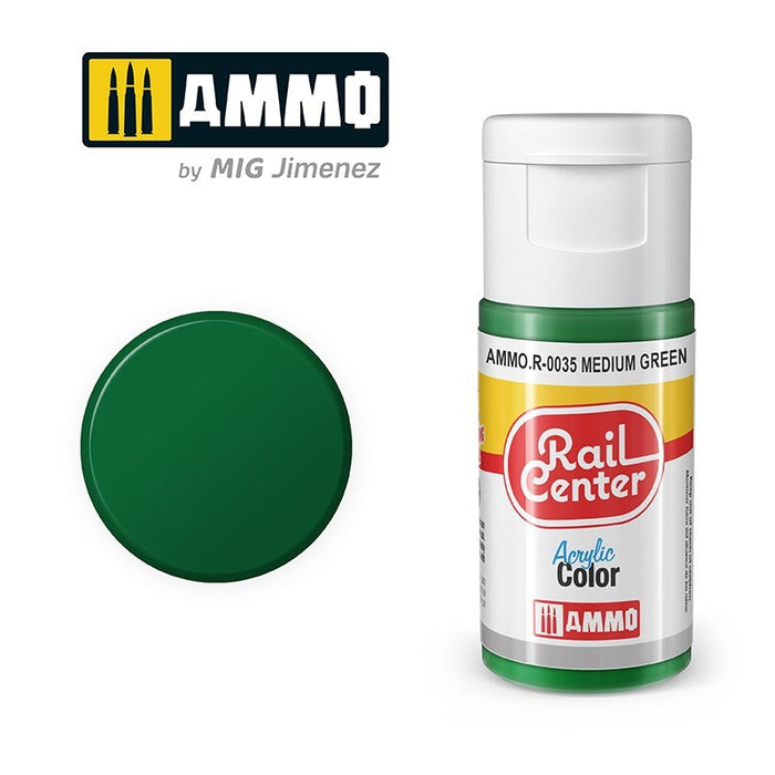 AMMO by Mig Jimenez AMMO.R-0035 Rail Center Medium Green Acrylic Paint - Hobby City NZ