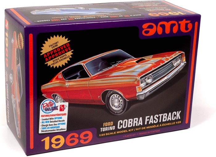 AMT 1217 1/25 1969 Ford Torino Cobra Fastback (8324798447853)