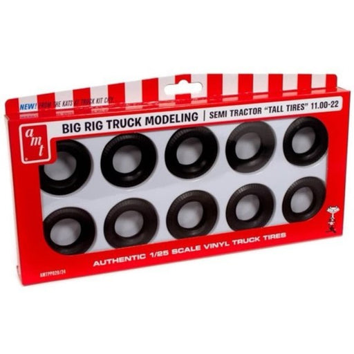 AMT PP028 1/25 Semi Tractor 'Tall Tires' 11.00-22 - Big Rig Truck Modeling (10pk) (8134371836141)