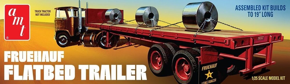 AMT 1399 1/25 Fruehauf Flatbed Trailer (8424230387949)