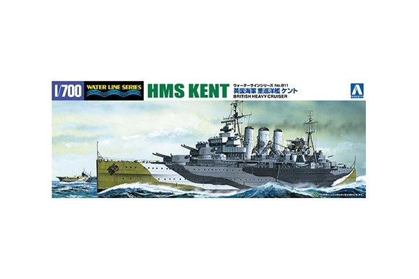 Aoshima 5673 1/700 Water Line Series: HMS Kent - British Heavy Cruiser - Hobby City NZ