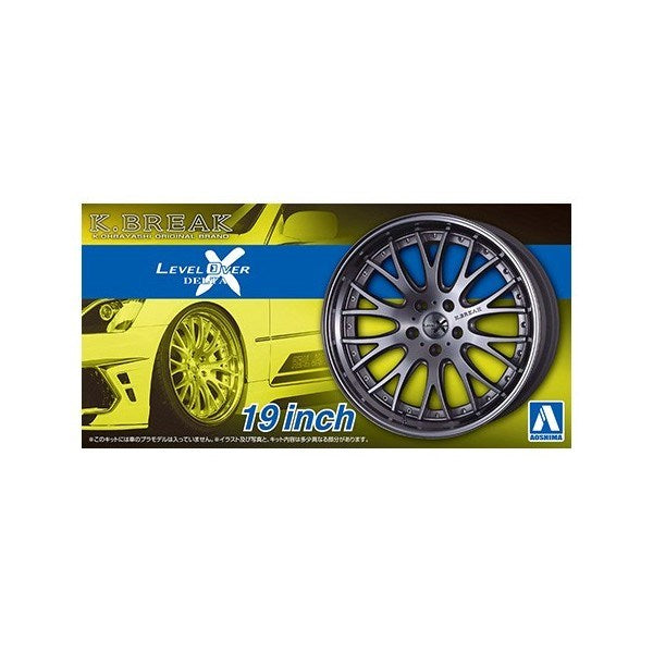 Aoshima 06115 1/24 K-Break Level Over Delta X 19-Inch - Wheels and Tires (2 Pairs) - Hobby City NZ (6565828493361)