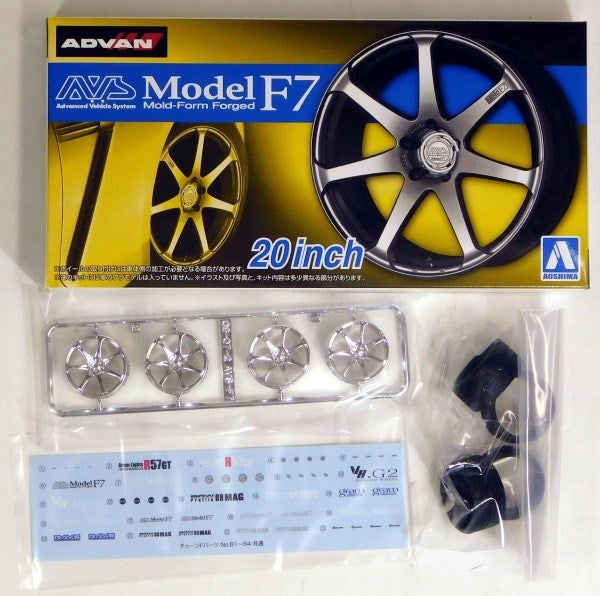 Aoshima 5516 1/24 RIMS & TIRES "AVS MODEL F7 20" (7788003524845)