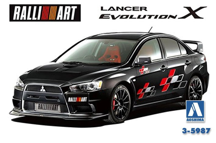 Aoshima 5987 1/24 RALLIART CZ4A LANCER EVO X '07 - Hobby City NZ (8278345711853)