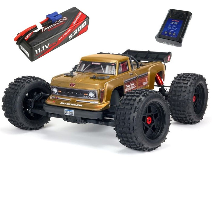 Arrma ARA4410V2T1 OUTCAST 4X4 4S BLX 1/10 Stunt Truck Bronze + GT Power B3 + Gens Ace 5300mAh 3S 11.1v 60C (8347076296941)