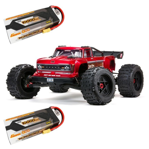 Arrma ARA5810B 1/5 OUTCAST 8S BLX 4WD Brushless Stunt Truck RTR plus 2x Gens ace Advanced 10000mAh 15.2V 100C 4S2P HardCase Lipo Battery COMBO (8374144958701)