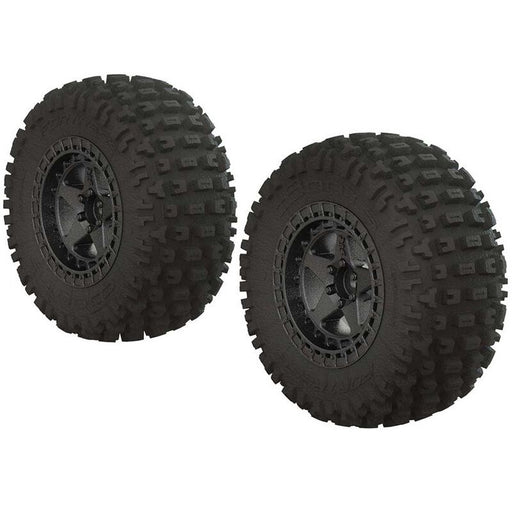 Arrma C9631 AR550043 Fortress SC Tire Set Glued Blk Chrm (2) - Hobby City NZ