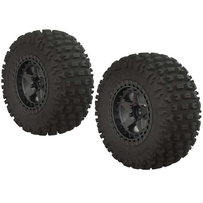 Arrma C9631 AR550043 Fortress SC Tire Set Glued Blk Chrm (2) - Hobby City NZ (8324297261293)