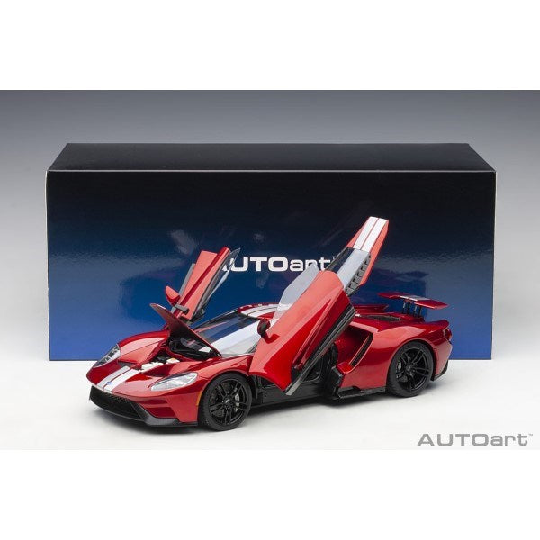 AUTOart 72943 1/18 Ford GT 2017 (Liquid Red/Silver Stripes) (7460885954797)