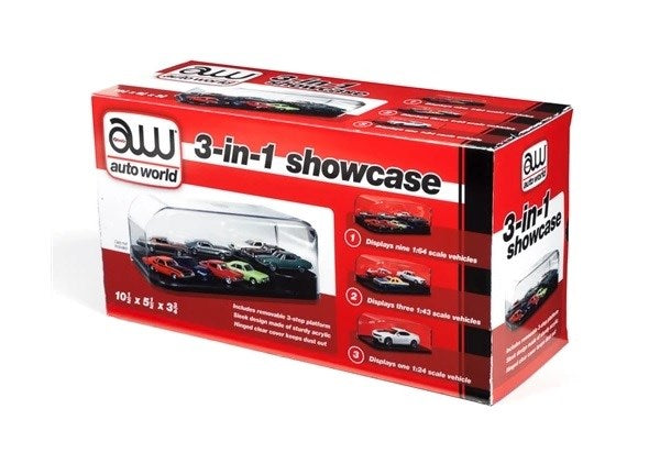 Auto World AWDC004 1/24 3-in-1 Display Case w/Interchangeable Inserts (8324796055789)